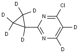 4-chloro-2-(cyclopropyl-d5)pyrimidine-5,6-d2 Struktur