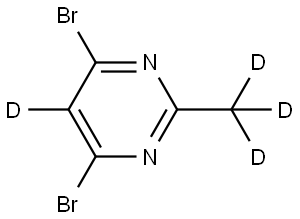 4,6-dibromo-2-(methyl-d3)pyrimidine-5-d Struktur