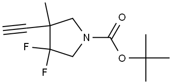 tert-butyl 3-ethynyl-4,4-difluoro-3-methyl-pyrrolidine-1-carboxylate Struktur