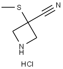 3-Azetidinecarbonitrile, 3-(methylthio)-, hydrochloride (1:1) Struktur