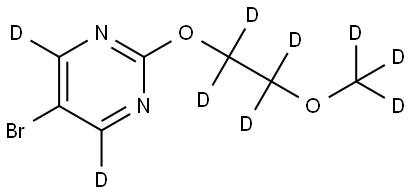 5-bromo-2-(2-(methoxy-d3)ethoxy-1,1,2,2-d4)pyrimidine-4,6-d2 Struktur