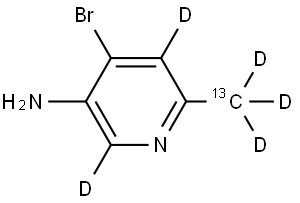 4-bromo-6-(methyl-13C-d3)pyridin-2,5-d2-3-amine Struktur