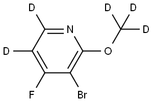 3-bromo-4-fluoro-2-(methoxy-d3)pyridine-5,6-d2 Struktur