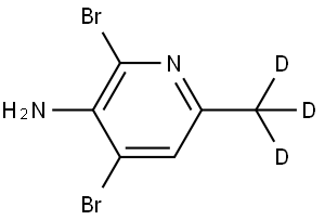 2,4-dibromo-6-(methyl-d3)pyridin-3-amine Struktur