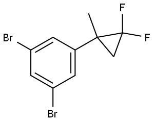 1,3-dibromo-5-(2,2-difluoro-1-methylcyclopropyl)benzene Struktur