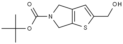 5H-Thieno[2,3-c]pyrrole-5-carboxylic acid, 4,6-dihydro-2-(hydroxymethyl)-, 1,1-dimethylethyl ester Struktur