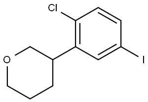 3-(2-chloro-5-iodophenyl)tetrahydro-2H-pyran Struktur