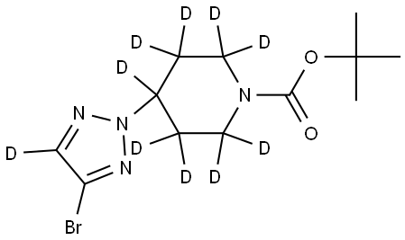 tert-butyl 4-(4-bromo-2H-1,2,3-triazol-2-yl-5-d)piperidine-1-carboxylate-2,2,3,3,4,5,5,6,6-d9 Struktur