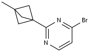 4-bromo-2-(3-methylbicyclo[1.1.1]pentan-1-yl)pyrimidine Struktur