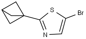 2-(bicyclo[1.1.1]pentan-1-yl)-5-bromothiazole Struktur