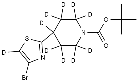 tert-butyl 4-(4-bromothiazol-2-yl-5-d)piperidine-1-carboxylate-2,2,3,3,4,5,5,6,6-d9 Struktur