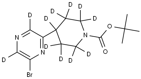 tert-butyl 4-(6-bromopyrazin-2-yl-3,5-d2)piperidine-1-carboxylate-2,2,3,3,4,5,5,6,6-d9 Structure