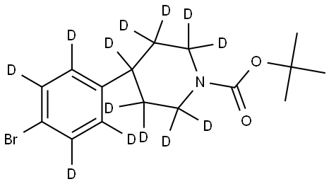 tert-butyl 4-(4-bromophenyl-2,3,5,6-d4)piperidine-1-carboxylate-2,2,3,3,4,5,5,6,6-d9 Struktur