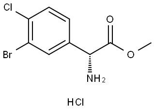 methyl (R)-2-amino-2-(3-bromo-4-chlorophenyl)acetate hydrochloride Struktur