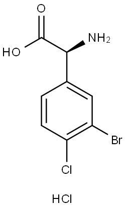 (S)-2-amino-2-(3-bromo-4-chlorophenyl)acetic acid hydrochloride Struktur