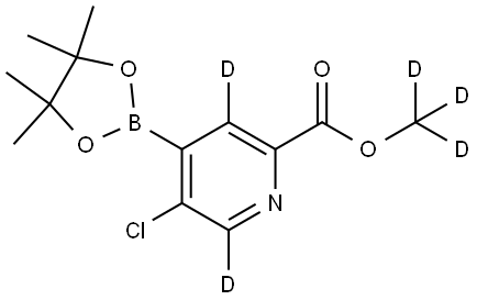 methyl-d3 5-chloro-4-(4,4,5,5-tetramethyl-1,3,2-dioxaborolan-2-yl)picolinate-3,6-d2 Struktur