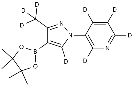 3-(3-(methyl-d3)-4-(4,4,5,5-tetramethyl-1,3,2-dioxaborolan-2-yl)-1H-pyrazol-1-yl-5-d)pyridine-2,4,5,6-d4 Struktur