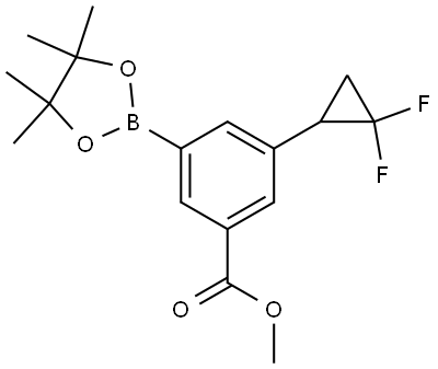 methyl 3-(2,2-difluorocyclopropyl)-5-(4,4,5,5-tetramethyl-1,3,2-dioxaborolan-2-yl)benzoate Struktur