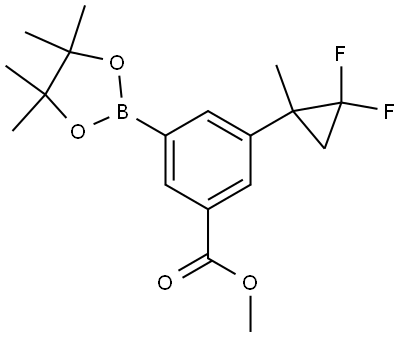 methyl 3-(2,2-difluoro-1-methylcyclopropyl)-5-(4,4,5,5-tetramethyl-1,3,2-dioxaborolan-2-yl)benzoate Struktur