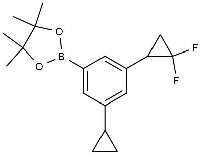 2-(3-cyclopropyl-5-(2,2-difluorocyclopropyl)phenyl)-4,4,5,5-tetramethyl-1,3,2-dioxaborolane Struktur