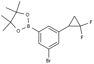 2-(3-bromo-5-(2,2-difluorocyclopropyl)phenyl)-4,4,5,5-tetramethyl-1,3,2-dioxaborolane Struktur