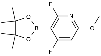 2,4-difluoro-6-methoxy-3-(4,4,5,5-tetramethyl-1,3,2-dioxaborolan-2-yl)pyridine Struktur