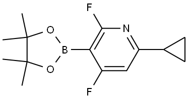 6-cyclopropyl-2,4-difluoro-3-(4,4,5,5-tetramethyl-1,3,2-dioxaborolan-2-yl)pyridine Struktur