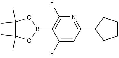 6-cyclopentyl-2,4-difluoro-3-(4,4,5,5-tetramethyl-1,3,2-dioxaborolan-2-yl)pyridine Struktur