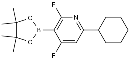 6-cyclohexyl-2,4-difluoro-3-(4,4,5,5-tetramethyl-1,3,2-dioxaborolan-2-yl)pyridine Struktur