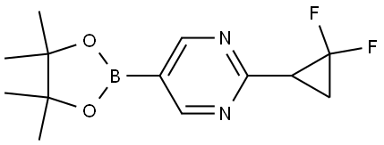 2-(2,2-difluorocyclopropyl)-5-(4,4,5,5-tetramethyl-1,3,2-dioxaborolan-2-yl)pyrimidine Struktur