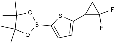 2-(5-(2,2-difluorocyclopropyl)thiophen-2-yl)-4,4,5,5-tetramethyl-1,3,2-dioxaborolane Struktur