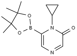 1-cyclopropyl-6-(4,4,5,5-tetramethyl-1,3,2-dioxaborolan-2-yl)pyrazin-2(1H)-one Struktur