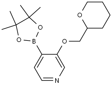 3-((tetrahydro-2H-pyran-2-yl)methoxy)-4-(4,4,5,5-tetramethyl-1,3,2-dioxaborolan-2-yl)pyridine Struktur