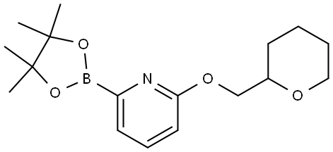 2-((tetrahydro-2H-pyran-2-yl)methoxy)-6-(4,4,5,5-tetramethyl-1,3,2-dioxaborolan-2-yl)pyridine Struktur