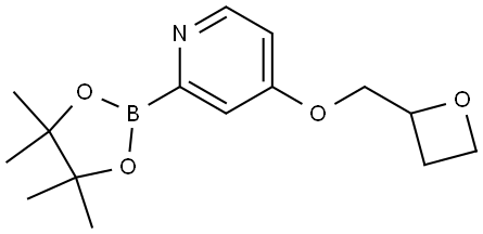 4-(oxetan-2-ylmethoxy)-2-(4,4,5,5-tetramethyl-1,3,2-dioxaborolan-2-yl)pyridine Struktur