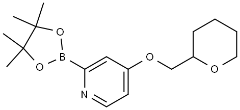 4-((tetrahydro-2H-pyran-2-yl)methoxy)-2-(4,4,5,5-tetramethyl-1,3,2-dioxaborolan-2-yl)pyridine Struktur