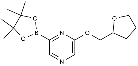 2-((tetrahydrofuran-2-yl)methoxy)-6-(4,4,5,5-tetramethyl-1,3,2-dioxaborolan-2-yl)pyrazine Struktur