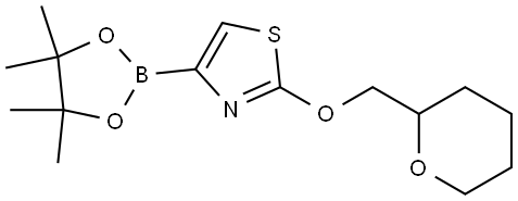 2-((tetrahydro-2H-pyran-2-yl)methoxy)-4-(4,4,5,5-tetramethyl-1,3,2-dioxaborolan-2-yl)thiazole Struktur