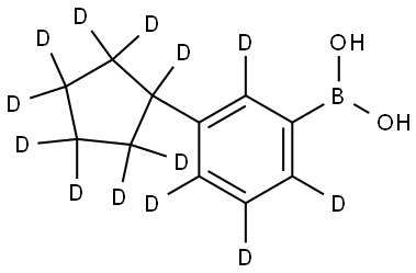 (3-(cyclopentyl-d9)phenyl-2,4,5,6-d4)boronic acid Struktur