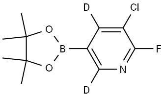 3-chloro-2-fluoro-5-(4,4,5,5-tetramethyl-1,3,2-dioxaborolan-2-yl)pyridine-4,6-d2 Struktur