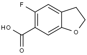 6-Benzofurancarboxylic acid, 5-fluoro-2,3-dihydro- Struktur