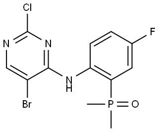 5-bromo-2-chloro-N-(2-(dimethylphosphoryl)-4-fluorophenyl)pyrimidin-4-amine Struktur