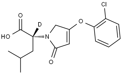 (2R)-2-(4-(2-chlorophenoxy)-2-oxo-2,5-dihydro-1H-pyrrol-1-yl)-4-methyl(2-^2H)pentanoic acid Struktur