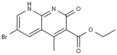 Ethyl 6-bromo-1,2-dihydro-4-methyl-2-oxo-1,8-naphthyridine-3-carboxylate Struktur