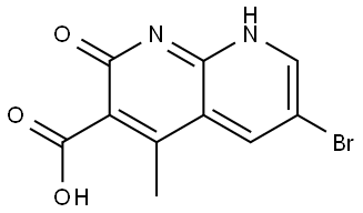 6-Bromo-1,2-dihydro-4-methyl-2-oxo-1,8-naphthyridine-3-carboxylic acid Struktur