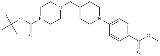 1-Piperazinecarboxylic acid, 4-[[1-[4-(methoxycarbonyl)phenyl]-4-piperidinyl]methyl]-, 1,1-dimethylethyl ester Struktur