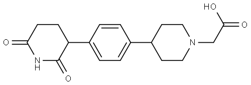 1-Piperidineacetic acid, 4-[4-(2,6-dioxo-3-piperidinyl)phenyl]- Struktur