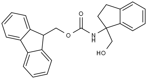 (9H-fluoren-9-yl)methyl (1-(hydroxymethyl)-2,3-dihydro-1H-inden-1-yl)carbamate Struktur