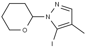 1H-Pyrazole, 5-iodo-4-methyl-1-(tetrahydro-2H-pyran-2-yl)- Struktur