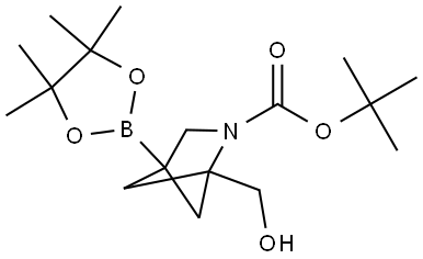 tert-butyl 1-(hydroxymethyl)-4-(4,4,5,5-tetramethyl-1,3,2-dioxaborolan-2-yl)-2-azabicyclo[2.1.1]hexane-2-carboxylate Struktur